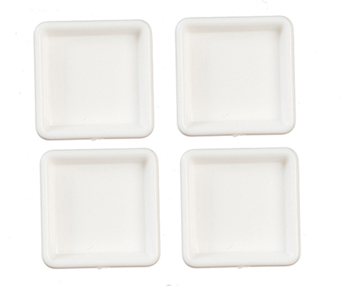 Four Square Plates, White